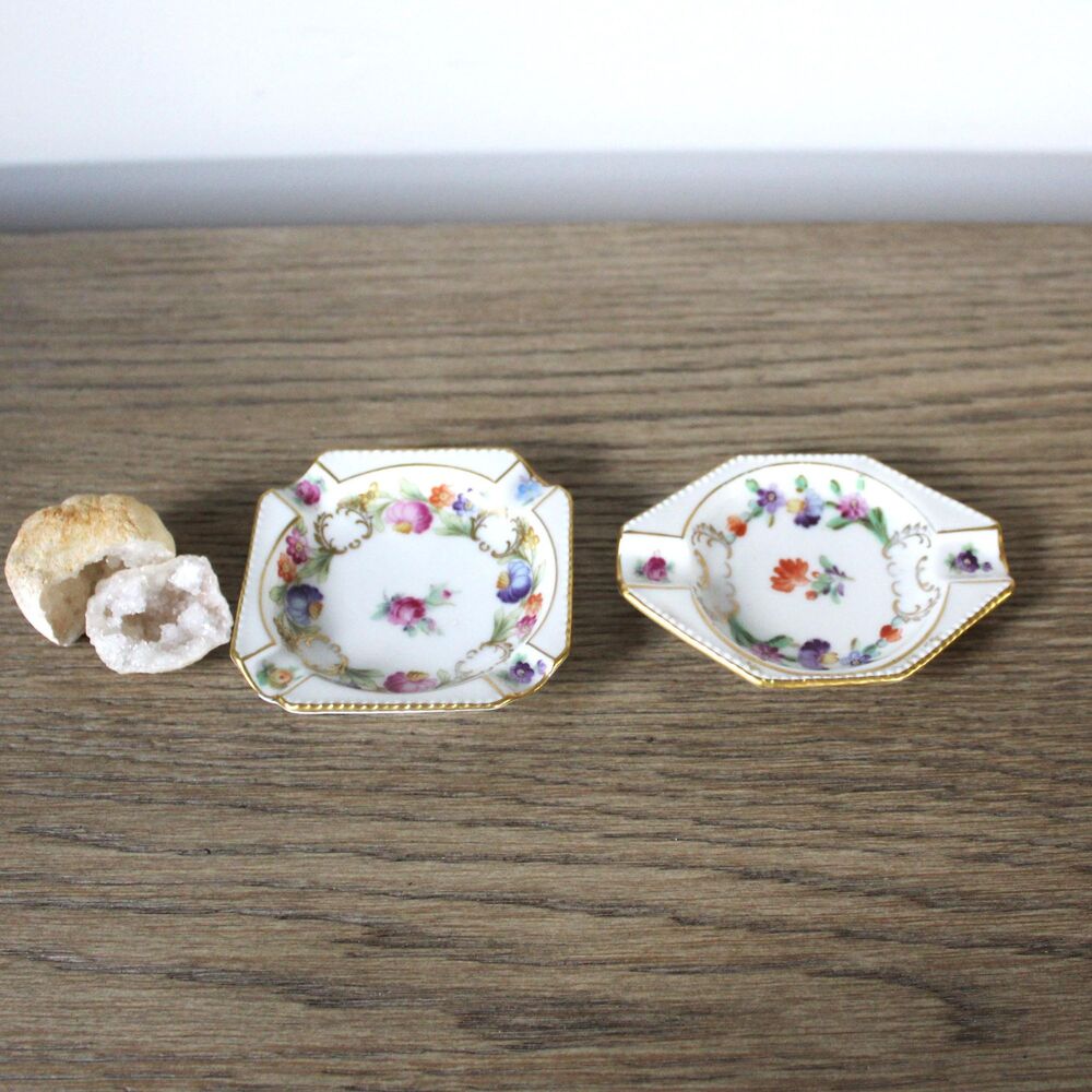 Vintage Schumann Porcelain Floral Ashtray Grannycore Ash Cottagecore Ring Dish